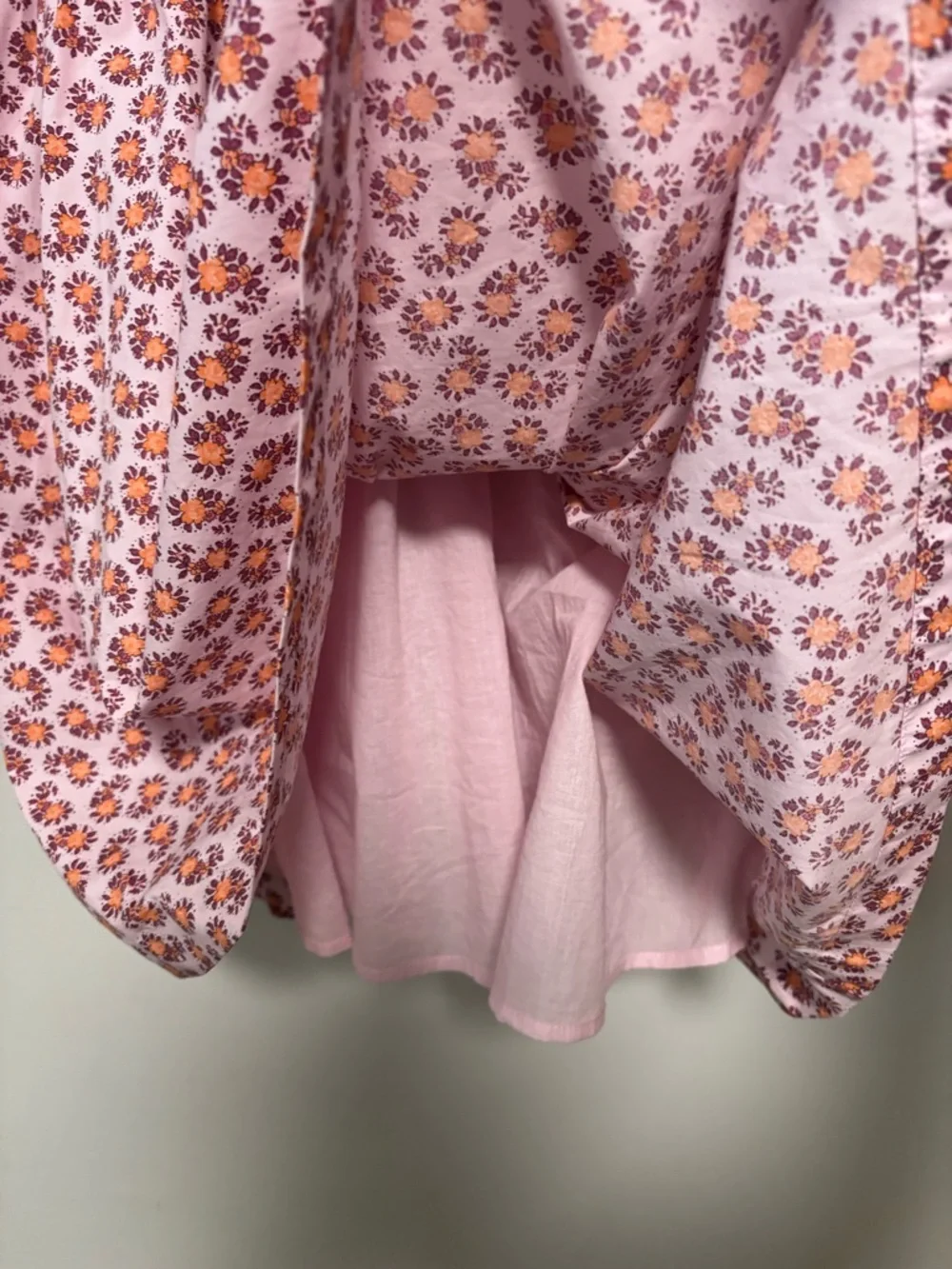 NEW J. Crew V Neck Pink Cotton Poplin Peony Paisley Mini Dress